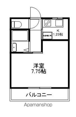 サンハイツ若里(1K/1階)の間取り写真