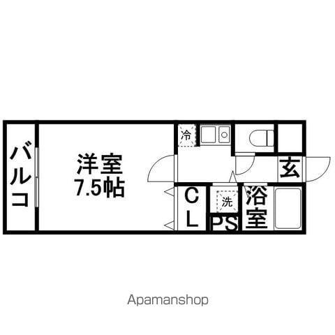 プレデュパルク壱番館(1K/4階)の間取り写真