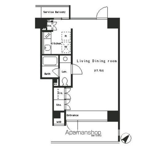 パークアクシス渋谷(ワンルーム/6階)の間取り写真