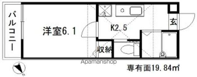 アザレ生麦A(1K/2階)の間取り写真