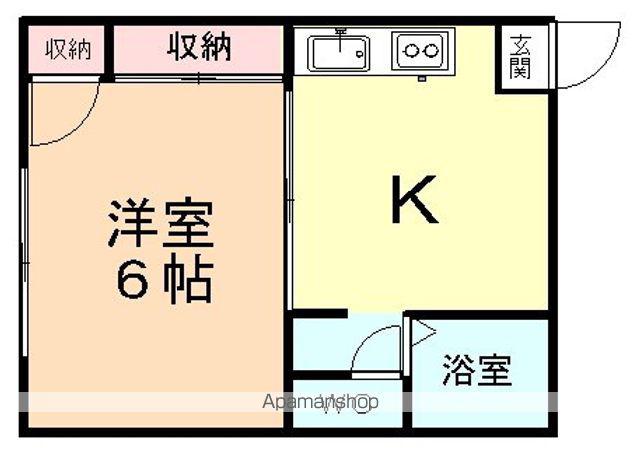 レヴール綾田A棟(1K/1階)の間取り写真