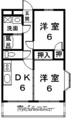フレール大塚(2DK/4階)の間取り写真