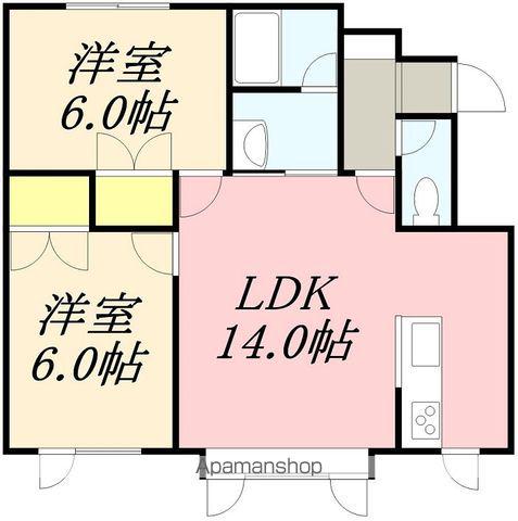 サンライフ亀田港Ⅵ(2LDK/1階)の間取り写真
