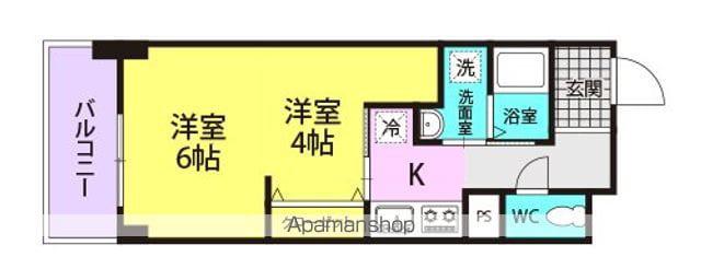 摂陽ハイツ(2K/1階)の間取り写真