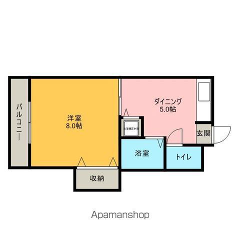 サンオークⅡ(1DK/2階)の間取り写真