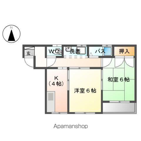コーポ堀江(2K/1階)の間取り写真