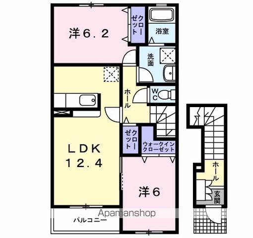 ベル・ル・ジャルダン Ⅱ(2LDK/2階)の間取り写真