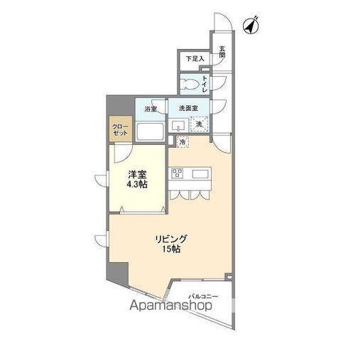 プロスペクト渋谷道玄坂(1LDK/9階)の間取り写真