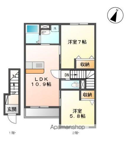 サニーコート新沼(2LDK/2階)の間取り写真