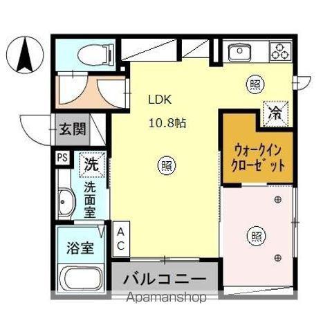 アラータ敦賀(1LDK/2階)の間取り写真