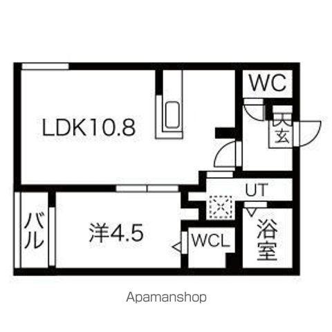 サリーレ新札幌B(1LDK/4階)の間取り写真