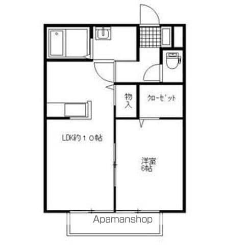 メゾン・ローレル(1LDK/2階)の間取り写真