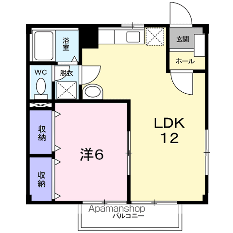 メゾンコンフォールⅡ(1LDK/1階)の間取り写真