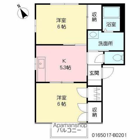 フォーレス木元 B棟(2K/2階)の間取り写真