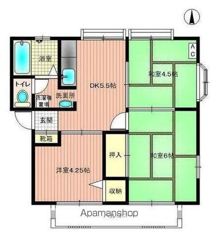サンライズ太田(3DK/2階)の間取り写真