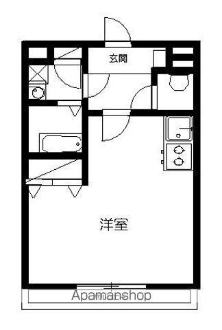 CASA.SOLE(1K/1階)の間取り写真