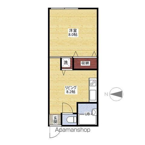 ハッピーステージ(1DK/1階)の間取り写真