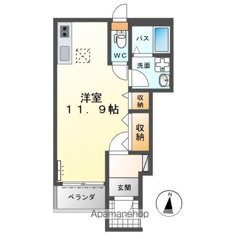 クレシア(1K/1階)の間取り写真