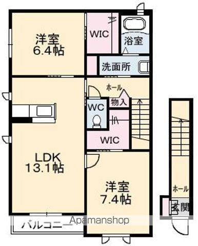 サンライズ小松(2LDK/2階)の間取り写真
