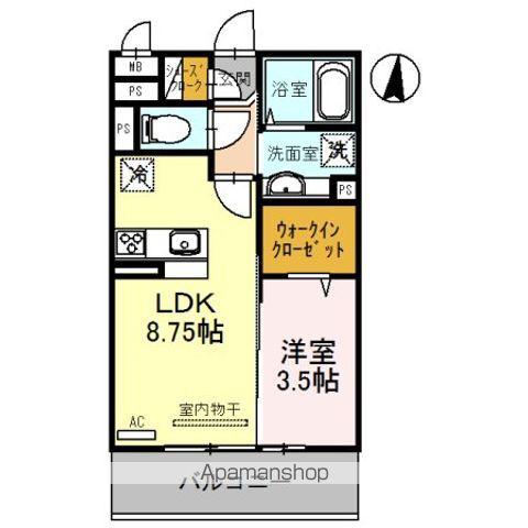 サンライズ湊Ⅱ(1LDK/2階)の間取り写真