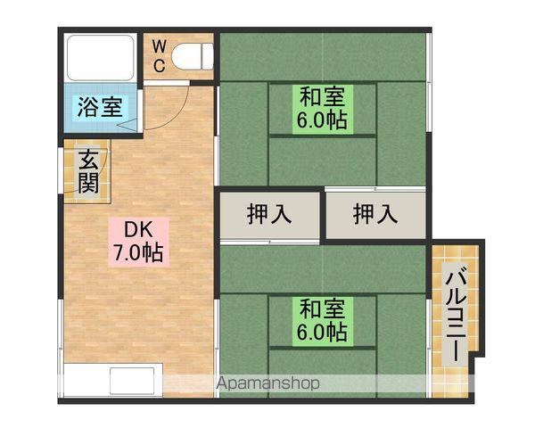 エクセレート泉大津(2DK/1階)の間取り写真