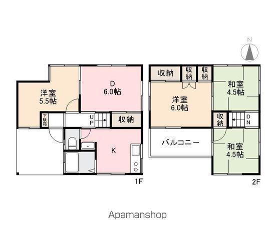 高松琴平電鉄長尾線 木太東口駅 徒歩10分 2階建 築49年(4DK)の間取り写真