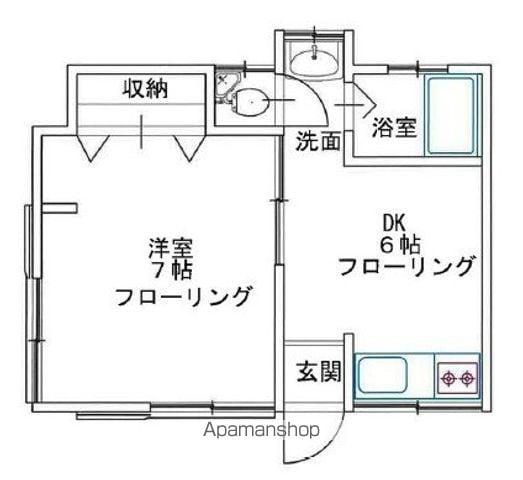 吉野荘(1DK/1階)の間取り写真