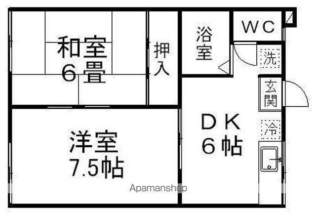 クレセントA棟(2DK/1階)の間取り写真