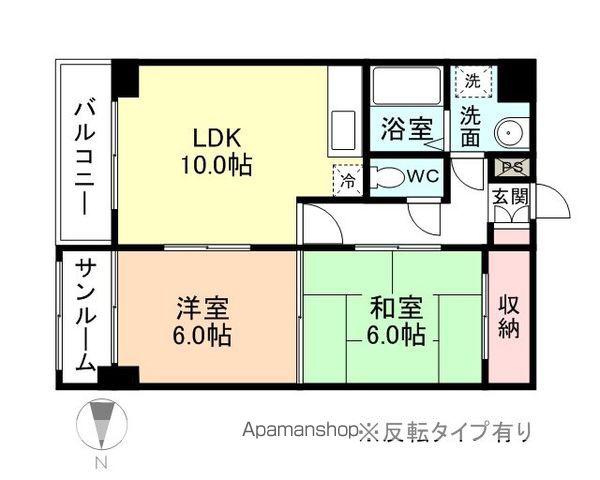 ベルトピア富山5A棟(2LDK/9階)の間取り写真