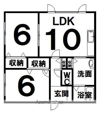グリーンコート2000 B棟(2LDK/1階)の間取り写真
