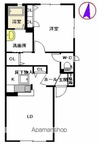 サンシャインみずほ(1LDK/1階)の間取り写真