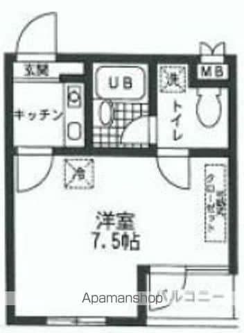 シオン世田谷(1K/2階)の間取り写真