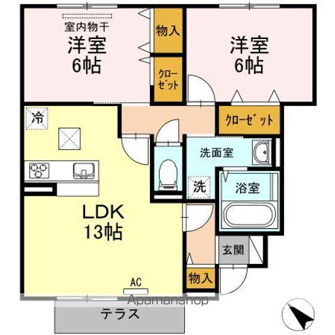 メゾン・エントピアⅢ(2LDK/1階)の間取り写真