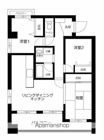 ヴィスタガーデン東小金井(3LDK/3階)の間取り写真