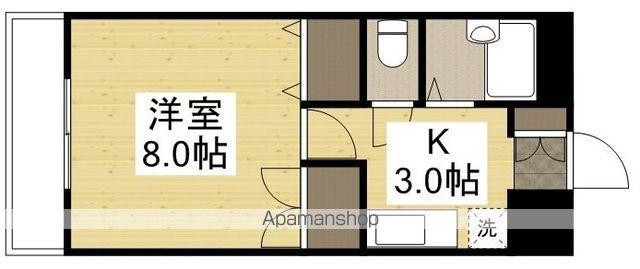 サンツボイⅢ(1K/2階)の間取り写真