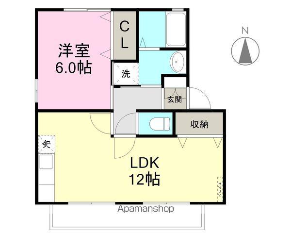 シェリー西谷(1LDK/1階)の間取り写真