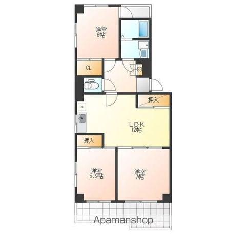 パピヨンカトー(3LDK/3階)の間取り写真