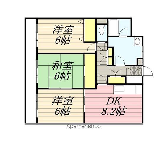 リベア前原(3DK/3階)の間取り写真
