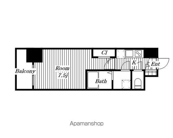 エスリード池下レスティア(1K/12階)の間取り写真