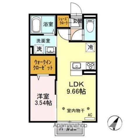 セラヴィ(1LDK/2階)の間取り写真