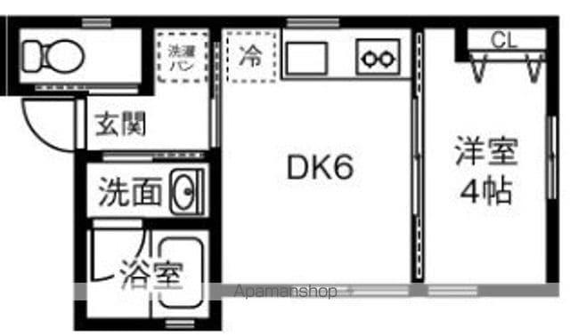 グリーンブーメラン(1K/1階)の間取り写真