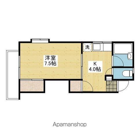 メゾンドールD(1K/2階)の間取り写真