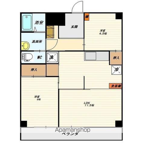 あさひヶ丘マンション(2LDK/4階)の間取り写真