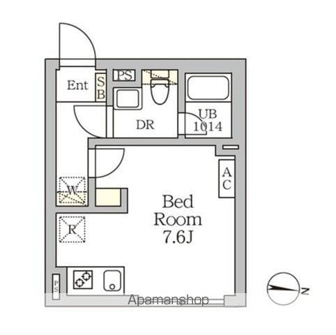 AGLAIA 新宿西落合(ワンルーム/B1階)の間取り写真