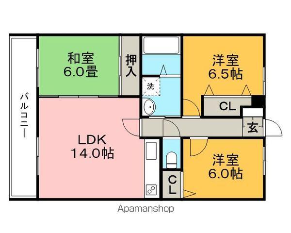 アザレ久留米(3LDK/2階)の間取り写真