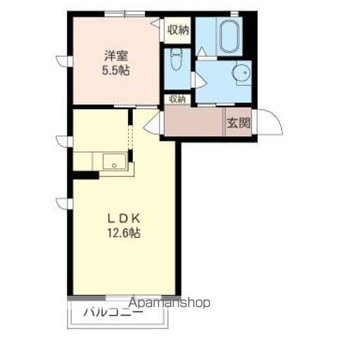 ウィステリアD棟(1LDK/1階)の間取り写真