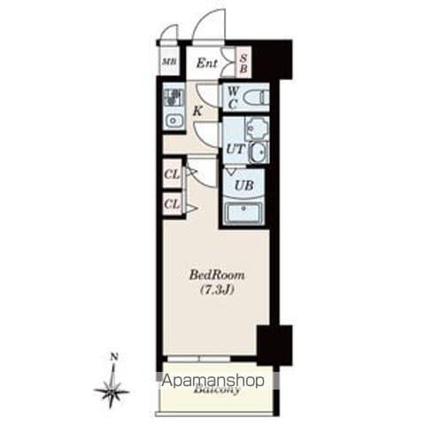 VILLA・SERENO桜山(1K/7階)の間取り写真