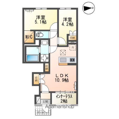 グリーンコート 西の原(2LDK/1階)の間取り写真