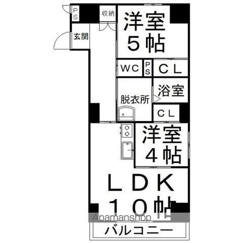 ラペズマンN4(2LDK/4階)の間取り写真