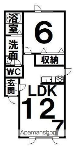 アイーレⅢ(1LDK/1階)の間取り写真